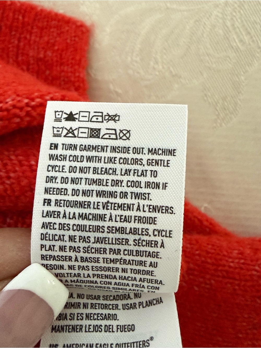 NWT American Eagle Coral Red Oversized Cozy Knit Sweater Size S - Picture 12 of 13